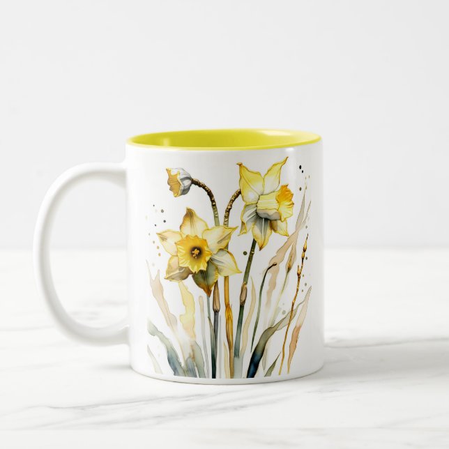 Tasse 2 Couleurs Mug. Roses jaunes (Gauche)