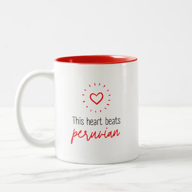 Tasse 2 Couleurs Mug: This heart beats peruvian (Gauche)