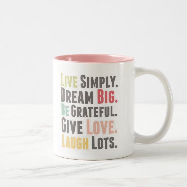 Tasse 2 Couleurs mugue de mots sages (Droit)