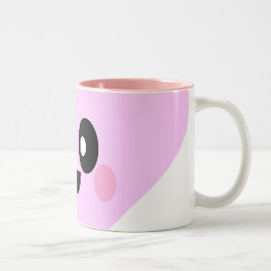 TASSE 2 COULEURS MUGUE KAWAII CŒUR ROSE VUE ÉCLECTIQUE SAINT-VALENT