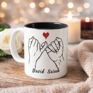 Tasse 2 Couleurs Mugue Promesse Rose Personnalisée pour la Saint-Va