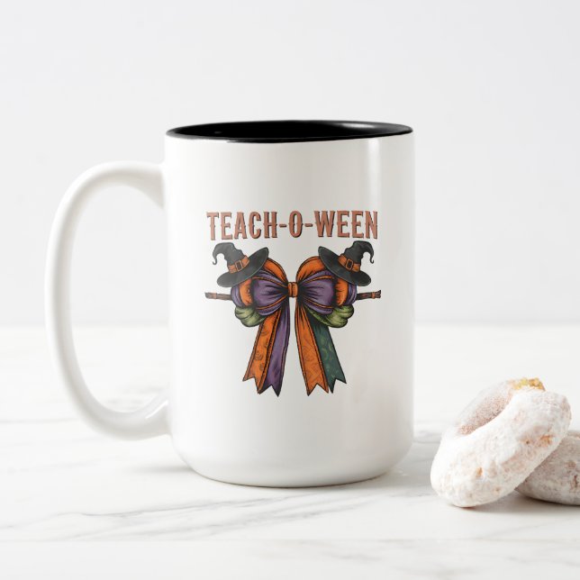 Tasse 2 Couleurs Mugue Teach-O-Ween (Avec donut)