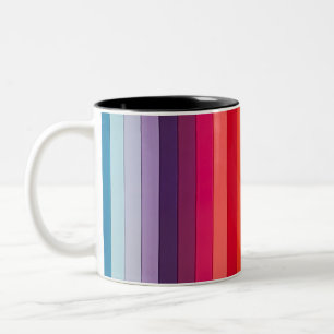Tasse 2 Couleurs Multicolore strié arc-en-ciel