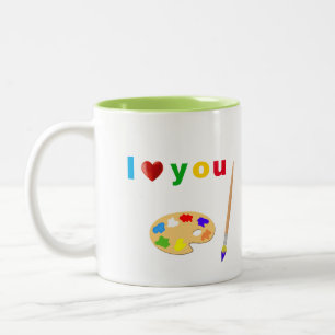 Tasse 2 Couleurs Multicouleur artistique Texte & Icônes d'art sur D