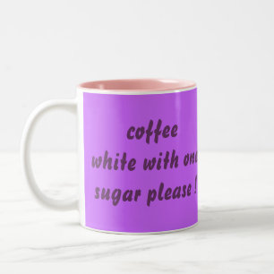 Tasse 2 Couleurs Mum's Mug, café blanc avec un sucre s'il vous plaî