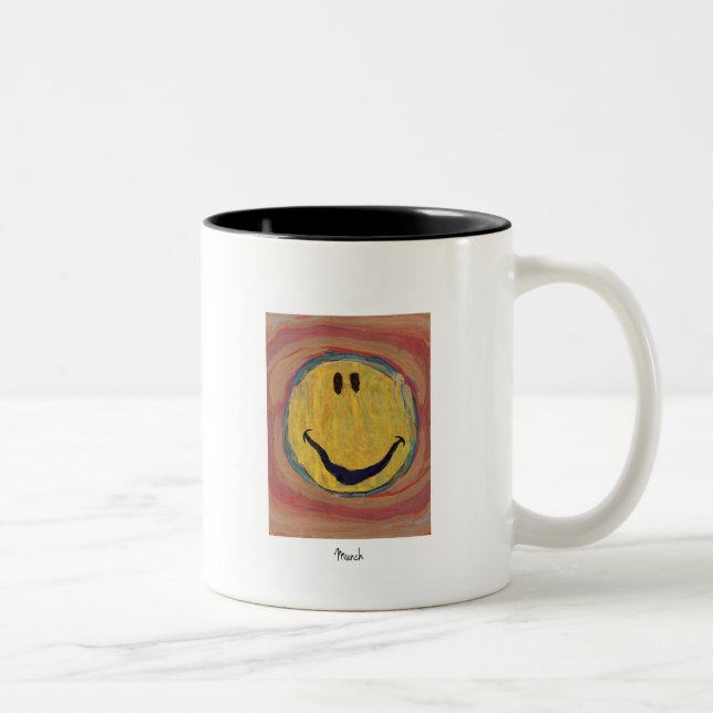 Tasse 2 Couleurs muqueuse edvard munch happy face (Droit)