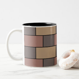 Tasse 2 Couleurs Mur de briques gris pêche rose