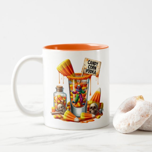 Tasse 2 Couleurs Musique à café Halloween (Avec donut)