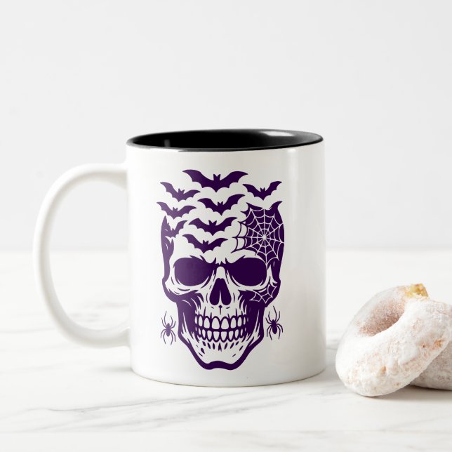 Tasse 2 Couleurs Musique à café Halloween (Avec donut)