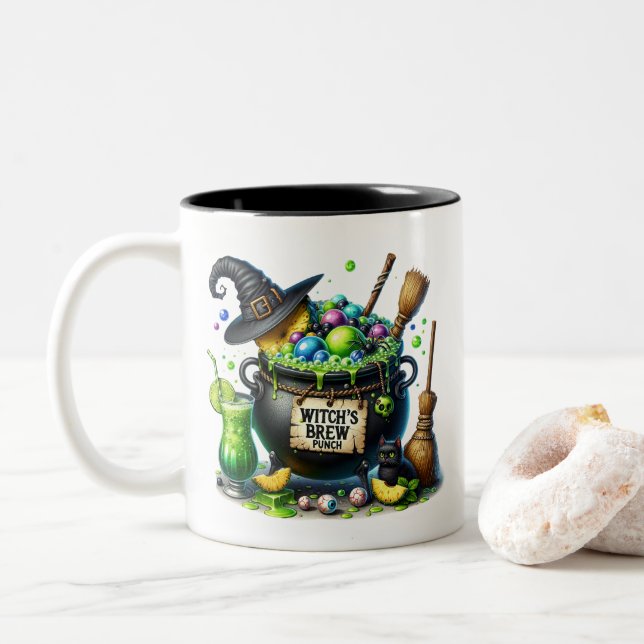 Tasse 2 Couleurs Musique à café Halloween (Avec donut)