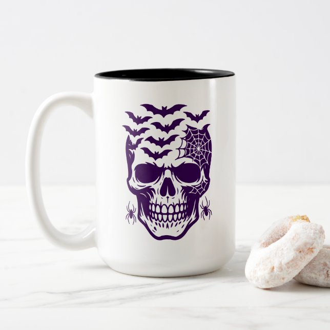 Tasse 2 Couleurs Musique à café Halloween (Avec donut)
