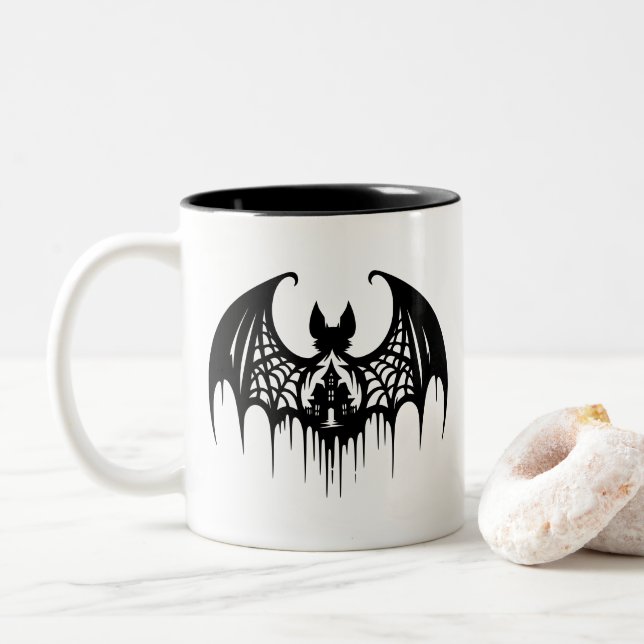 Tasse 2 Couleurs Musique à café Halloween (Avec donut)