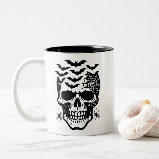 Tasse 2 Couleurs Musique à café Halloween (Avec donut)