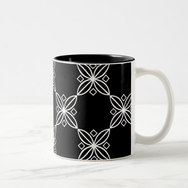 Tasse 2 Couleurs Musique Art Déco Noir Et Blanc (Droit)