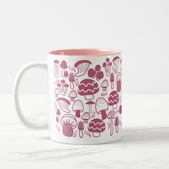 Tasse 2 Couleurs Musique blanche cerise de champignons (Gauche)