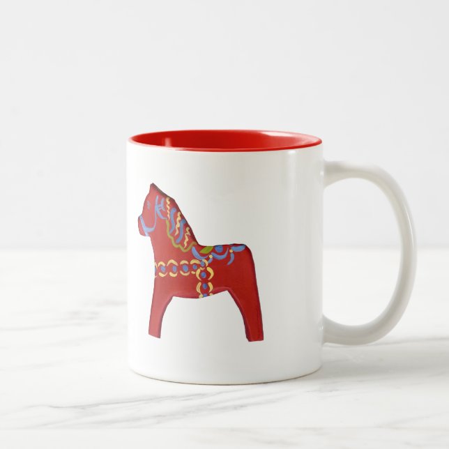 Tasse 2 Couleurs Musique Cheval Dala Rouge (Droit)