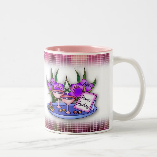 Tasse 2 Couleurs Musique d'anniversaire (Droit)