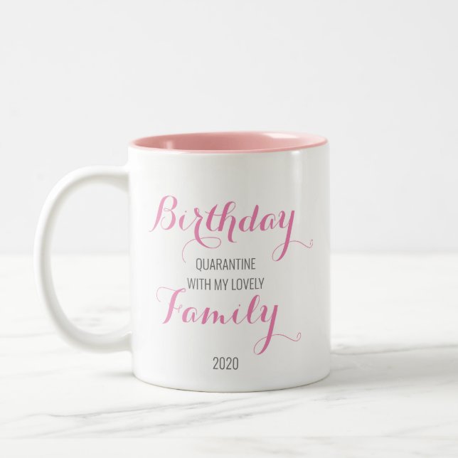 Tasse 2 Couleurs Musique d'anniversaire de la quarantaine rose (Gauche)