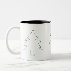 Tasse 2 Couleurs Musique d'arbre de Noël