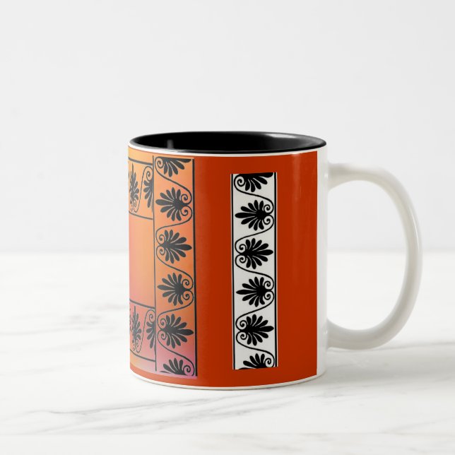 Tasse 2 Couleurs Musique de bordure rouge et orange (Droit)
