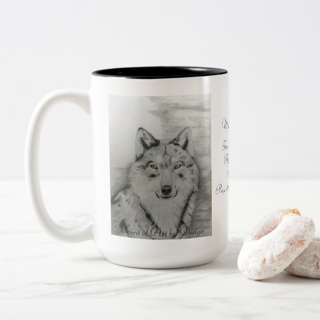 Tasse 2 Couleurs Musique de café Wolf (Avec donut)