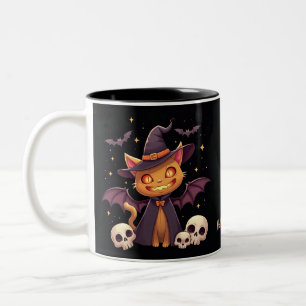 Tasse 2 Couleurs Musique de chat d'Halloween