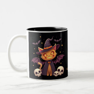 Tasse 2 Couleurs Musique de chat d'Halloween