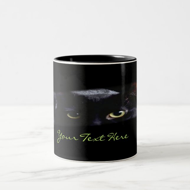Tasse 2 Couleurs Musique de chat noir (Centre)