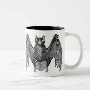 Tasse 2 Couleurs Musique de chauve-souris Vintage noire et blanche