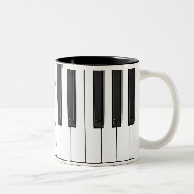 Tasse 2 Couleurs Musique de clavier de piano (Droit)