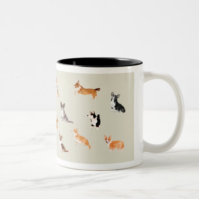 Tasse 2 Couleurs Musique de Corgi (Droit)
