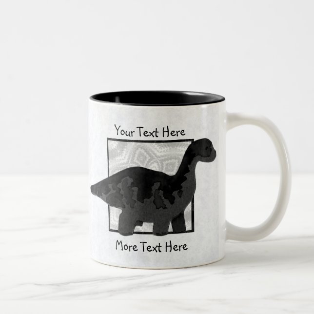 Tasse 2 Couleurs Musique de dinosaure noir (Droit)