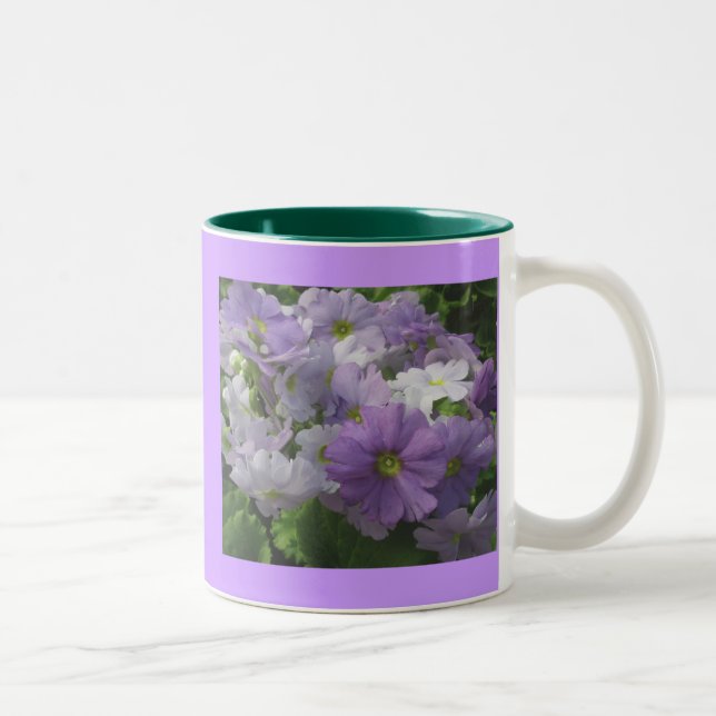 Tasse 2 Couleurs Musique de fleurs blanches violettes (Droit)