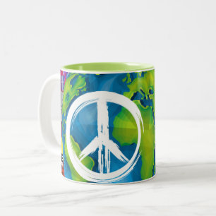 Tasse 2 Couleurs Musique de la paix mondiale