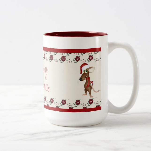 Tasse 2 Couleurs Musique de la souris de Noël (Droit)