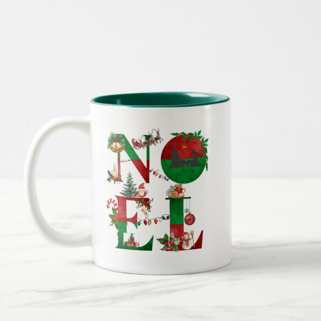Tasse 2 Couleurs Musique de Noël (Gauche)