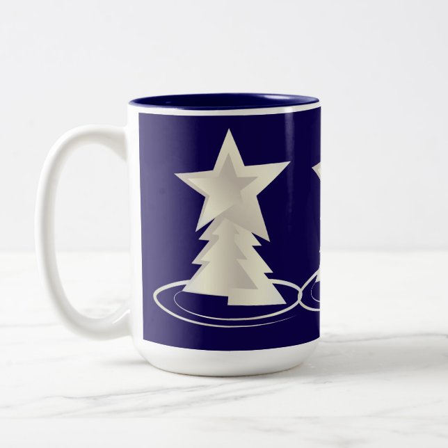 Tasse 2 Couleurs Musique de Noël blanche (Gauche)