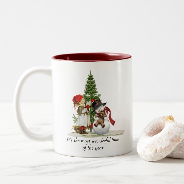 Tasse 2 Couleurs Musique de Noël/hiver (Avec donut)