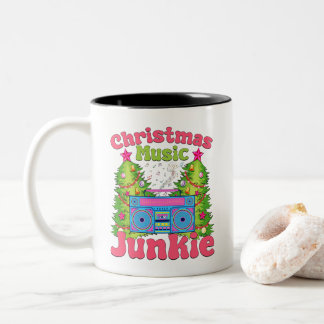 Tasse 2 Couleurs Musique de Noël Junkie 80's Retro Cassette Player