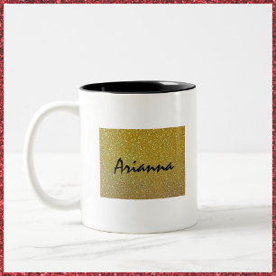 Tasse 2 Couleurs Musique de Parties scintillant en or blanc et noir