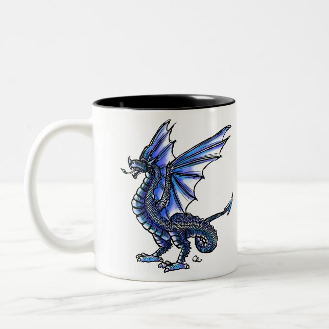Tasse 2 Couleurs Musique de wyvern bleu (Gauche)