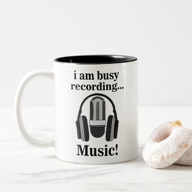 Tasse 2 Couleurs Musique d'enregistrement du micro-casque (Avec donut)
