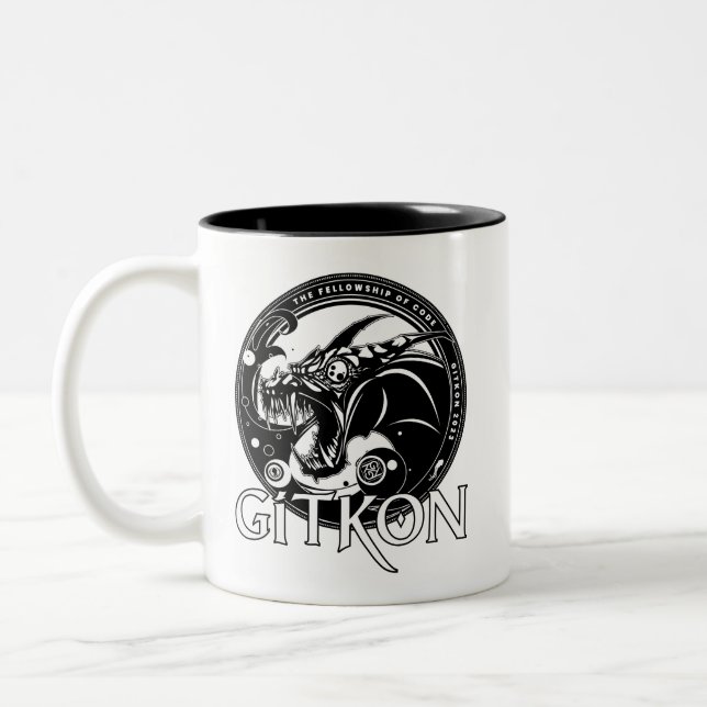 Tasse 2 Couleurs Musique dragon | GitKon : La Bourse de Code (Gauche)