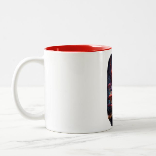 Tasse 2 Couleurs Musique du crâne de l'oreille rouge (Gauche)