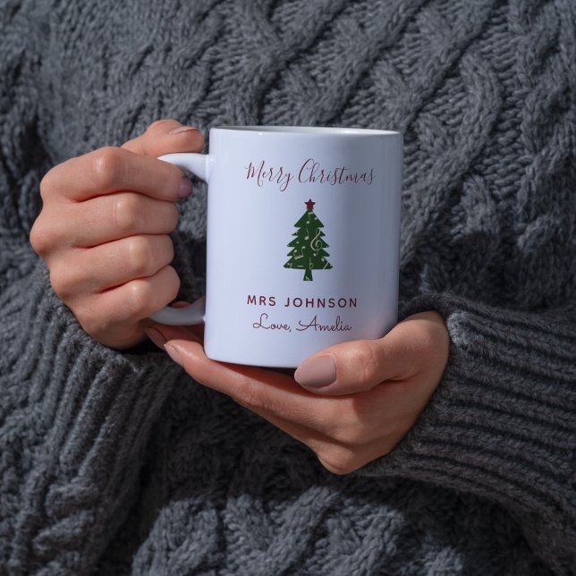 Tasse 2 Couleurs Musique Enseignant Arbre de Noël moderne (Créateur téléchargé)