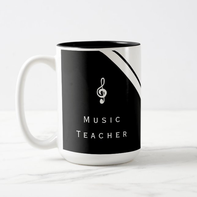 Tasse 2 Couleurs Musique Enseignant Noir Blanc tendance (Gauche)