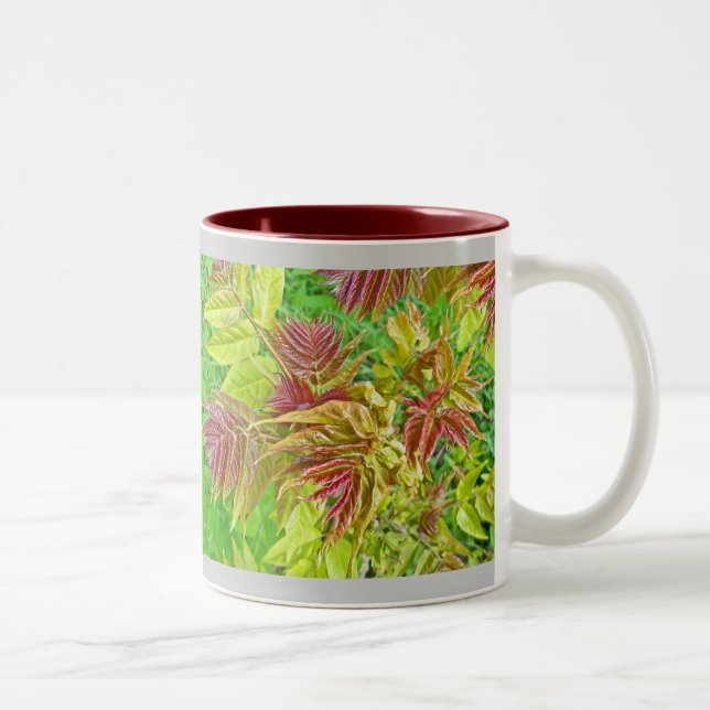 Tasse 2 Couleurs Musique Feuille du Sumac du printemps (Droit)