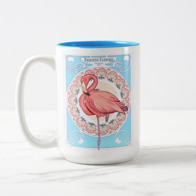 Tasse 2 Couleurs Musique Flamant rose Art Nouveau (Gauche)