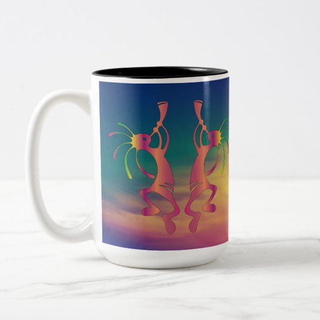 Tasse 2 Couleurs Musique Flûte Amérindienne Kokopelli Coffee (Gauche)