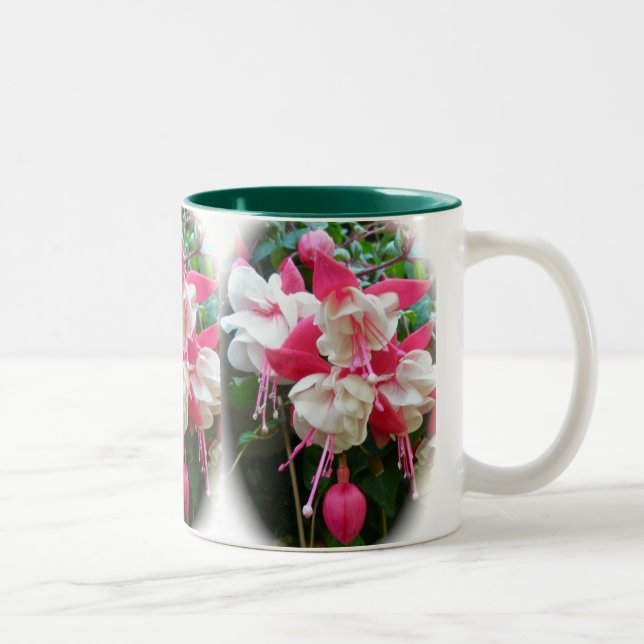 Tasse 2 Couleurs Musique Fuschia rose et blanc (Droit)